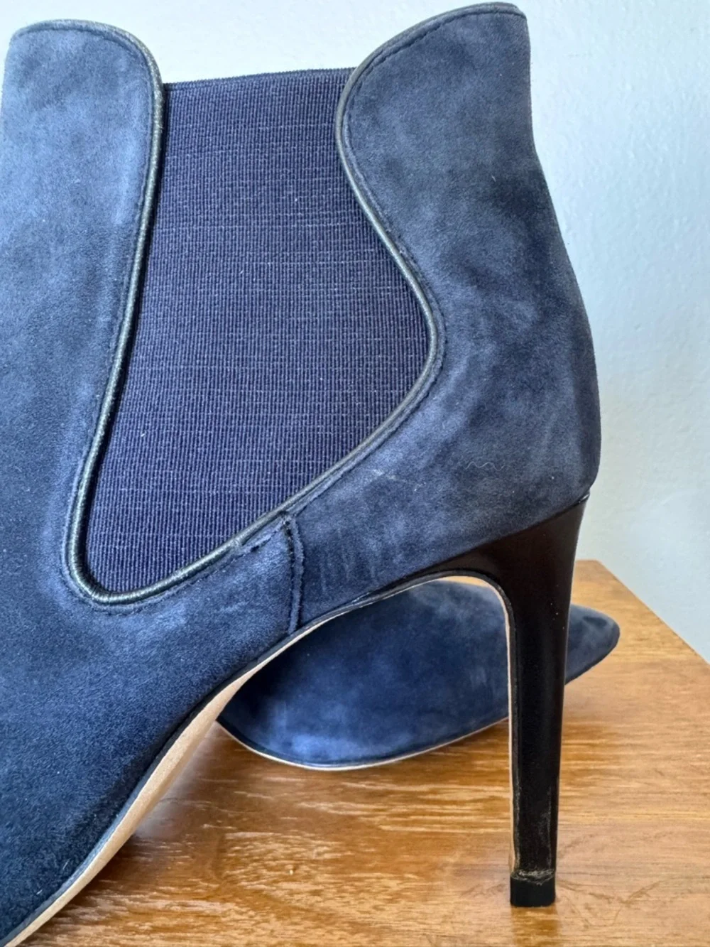 Tory Burch Dorset Blue Suede Booties Size 9